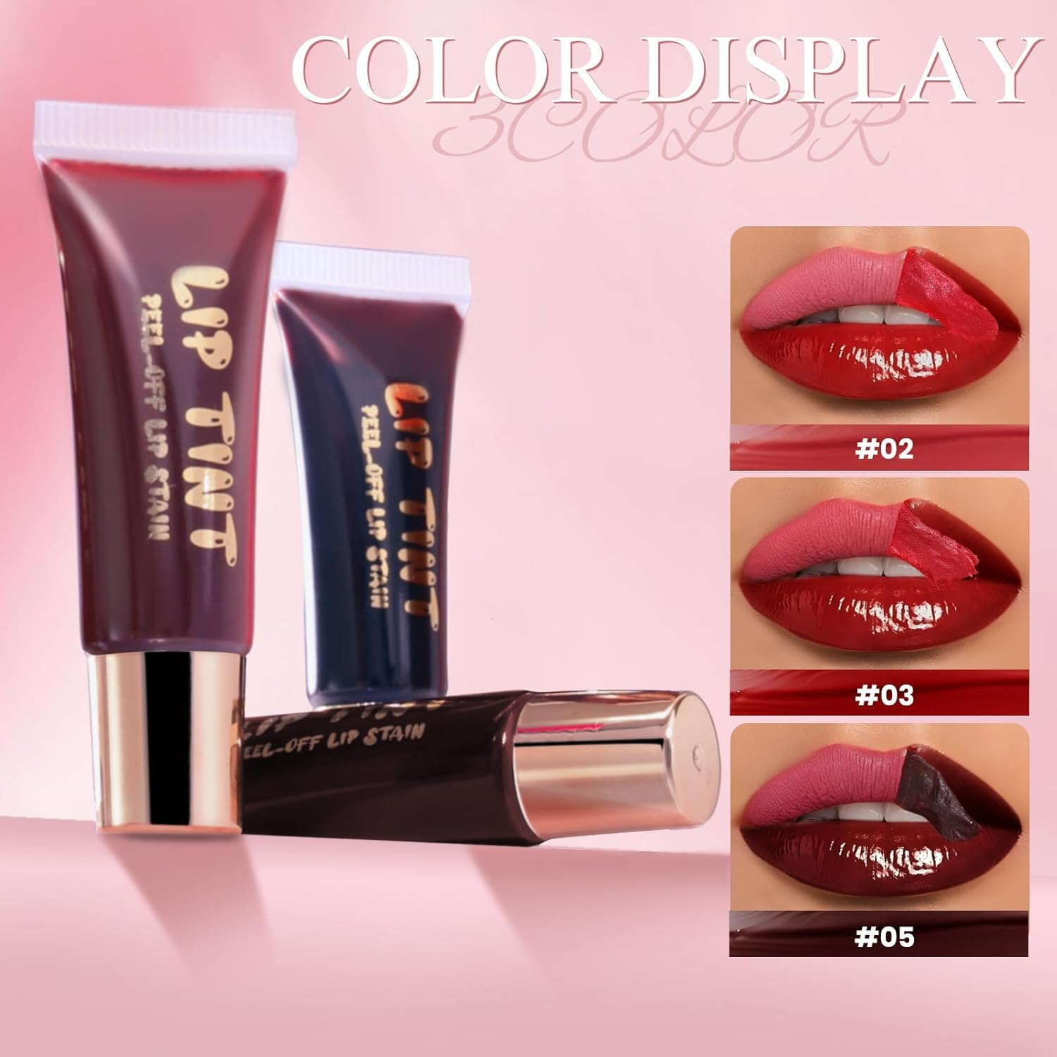 DAGEDA Lip Stain Peel Off, Non-Sticky, Transfer-Proof Tattoo Lip Tint Stain, Waterproof and Long-Lasting Peel off Lip Tint, Lip Gloss Peel off with Matte Finish (05) image number 2