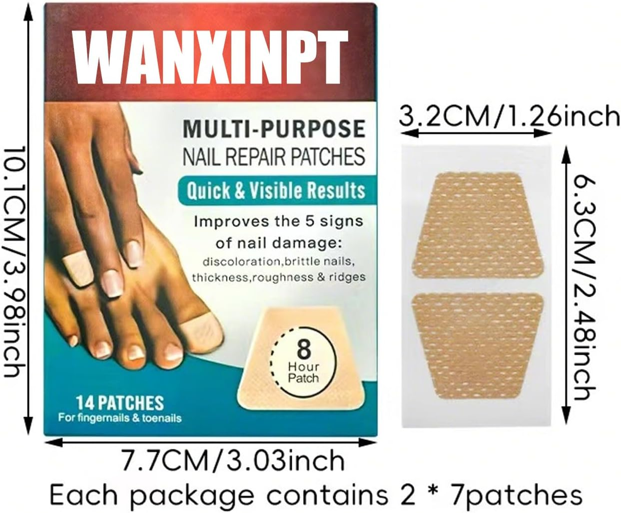 Multi-Purpose Nail Repair Patches - 14 Count - Nail Repair for Damaged Nails, 8-Hour Nail Treatment Restores Healthy Appearance image number 3