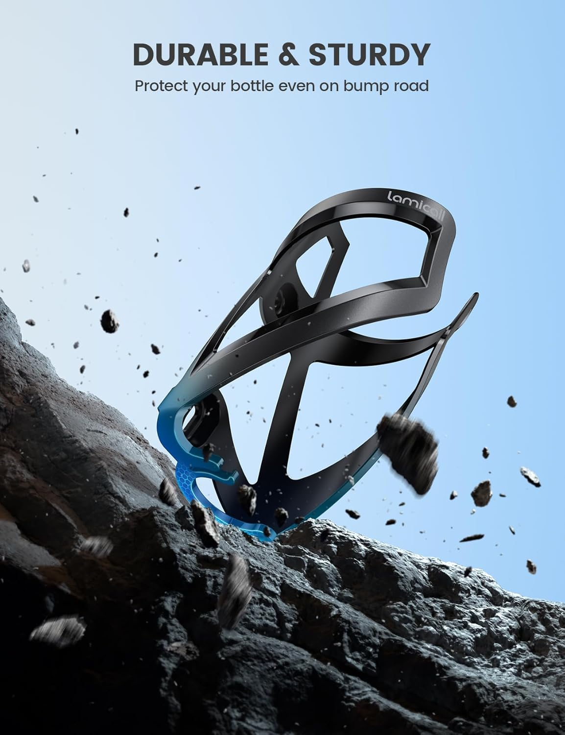 Lamicall Bike Water Bottle Holder - Lightweight & Sturdy Bike Cup Holder, Bicycle Drink Cage, Cycling Bike Water Bottle Cage with Screw Tool, for 2.75-3.95" Diameter Bottles