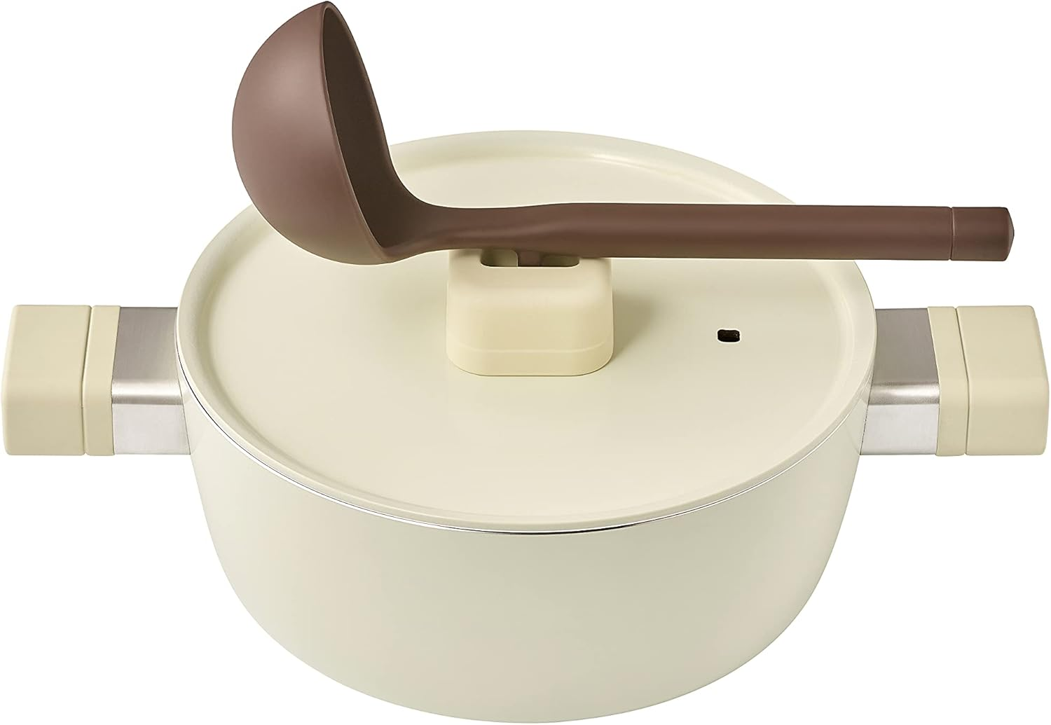 Dr. House Rumi Pot, 7.1 Inches (18 Cm), Ivory with Lid, Both Handed Pot, Induction Compatible, All Heat Sources, Ceramic, Made in Korea image number 5