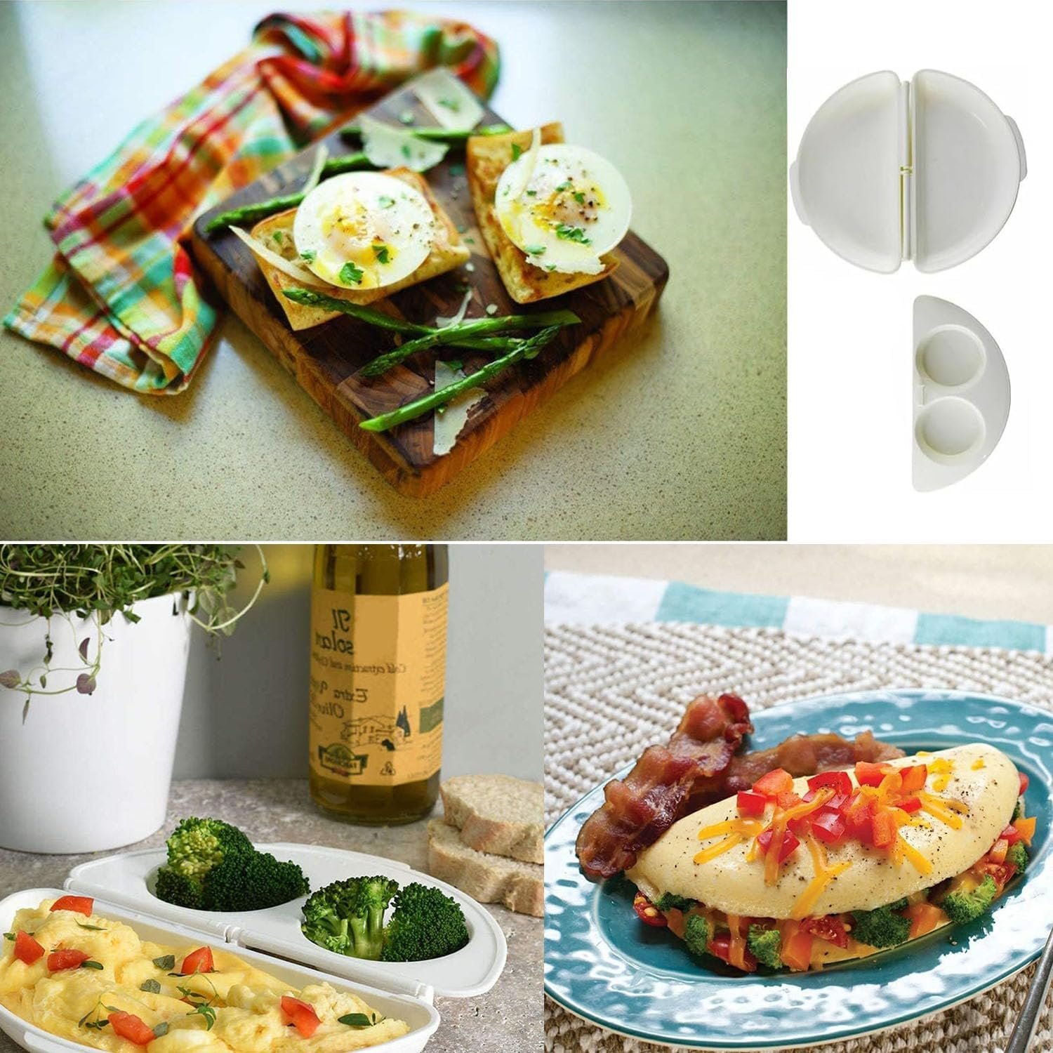 Paifeancodill Microwave Egg Omelette Pan Maker Microwavable Cooker, High-Heat Resistant Egg Poacher Cooker for Microwave, 2 Cavity Egg Poacher Set, Plastic Quick Egg Maker, Egg Poacher for Sandwiches image number 3