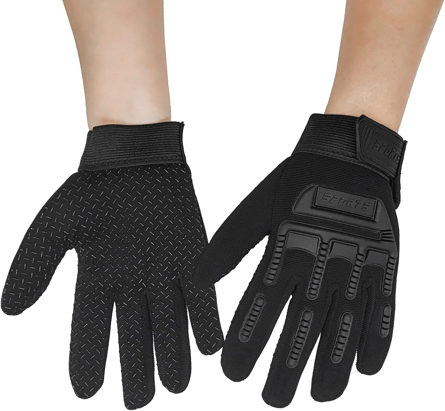 Long Keeper Kids Cycling Gloves Anti-Slip Children Sports Gloves for Junior Boys Girls Youth Full Finger Bike Gloves with Grip for Biking Scooter Climbing