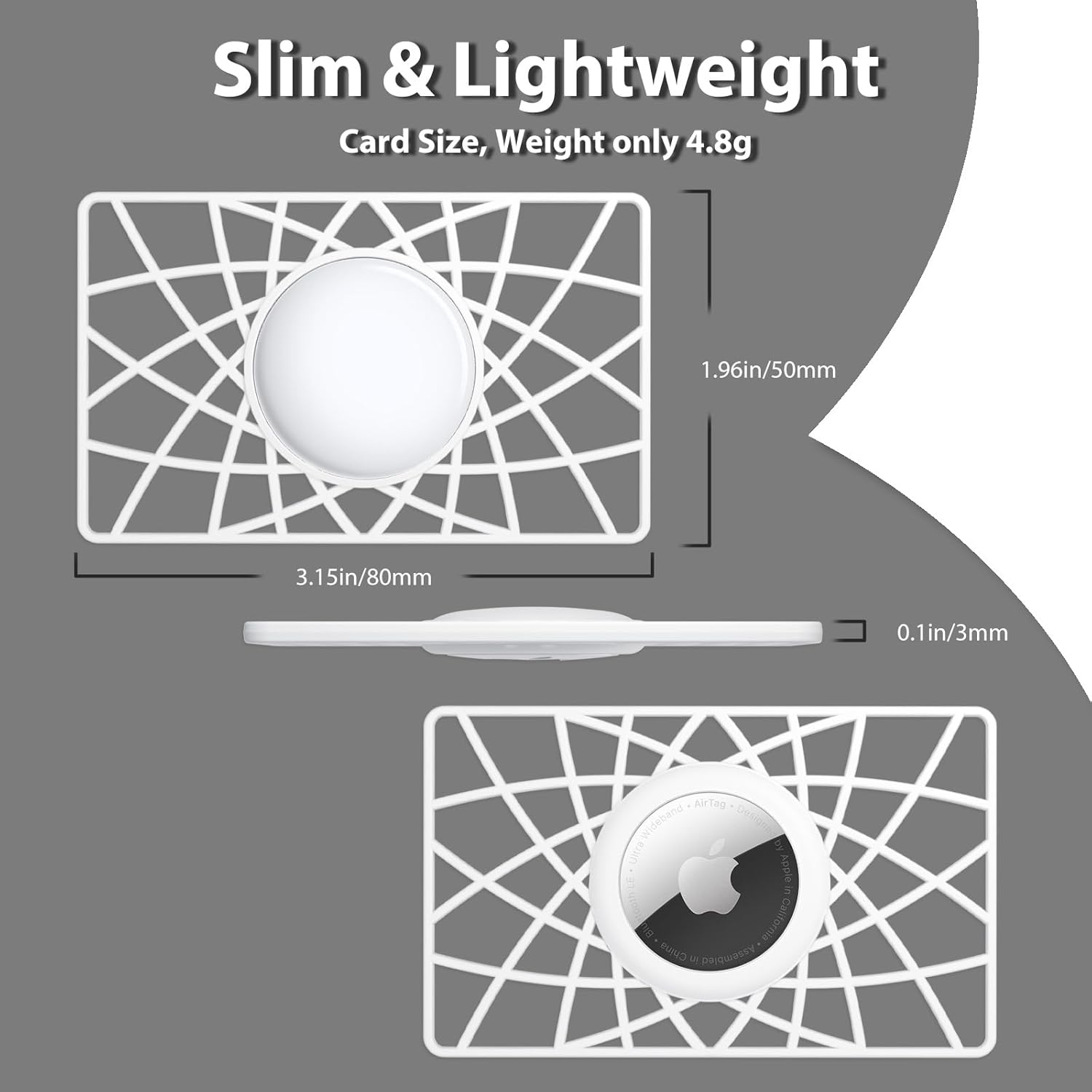 WALNEW 4 Pack Airtag Wallet Holder, Slim Air Tag Wallet Card Case, 0.1 Inch Thickness Ultra Thin Airtag Holder for Purse, Backpack, Clutch, Handbag (4 Colors) image number 6