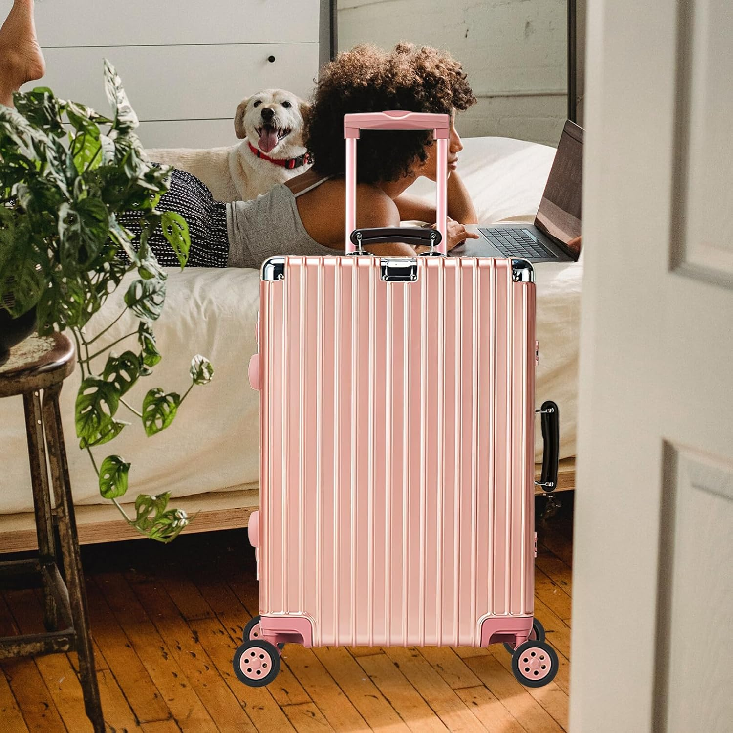 Healvian 8Pcs Travel Suitcase Wheels Covers Rubber Luggage Wheel Covers Suitcase Wheel Protectors image number 4