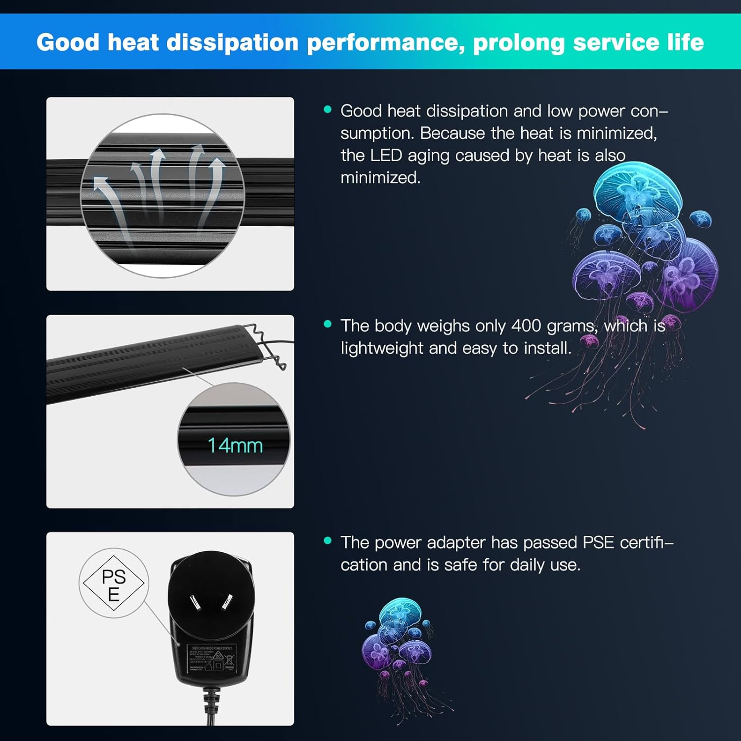 DEWEL 11W 24/7 Lighting Aquarium LED Light, Compatible with 18-24 Inch/45-60Cm, Timer Auto On/Off, Adjustable Brightness, White Blue Red Green Leds with Extendable Brackets for Freshwater image number 6