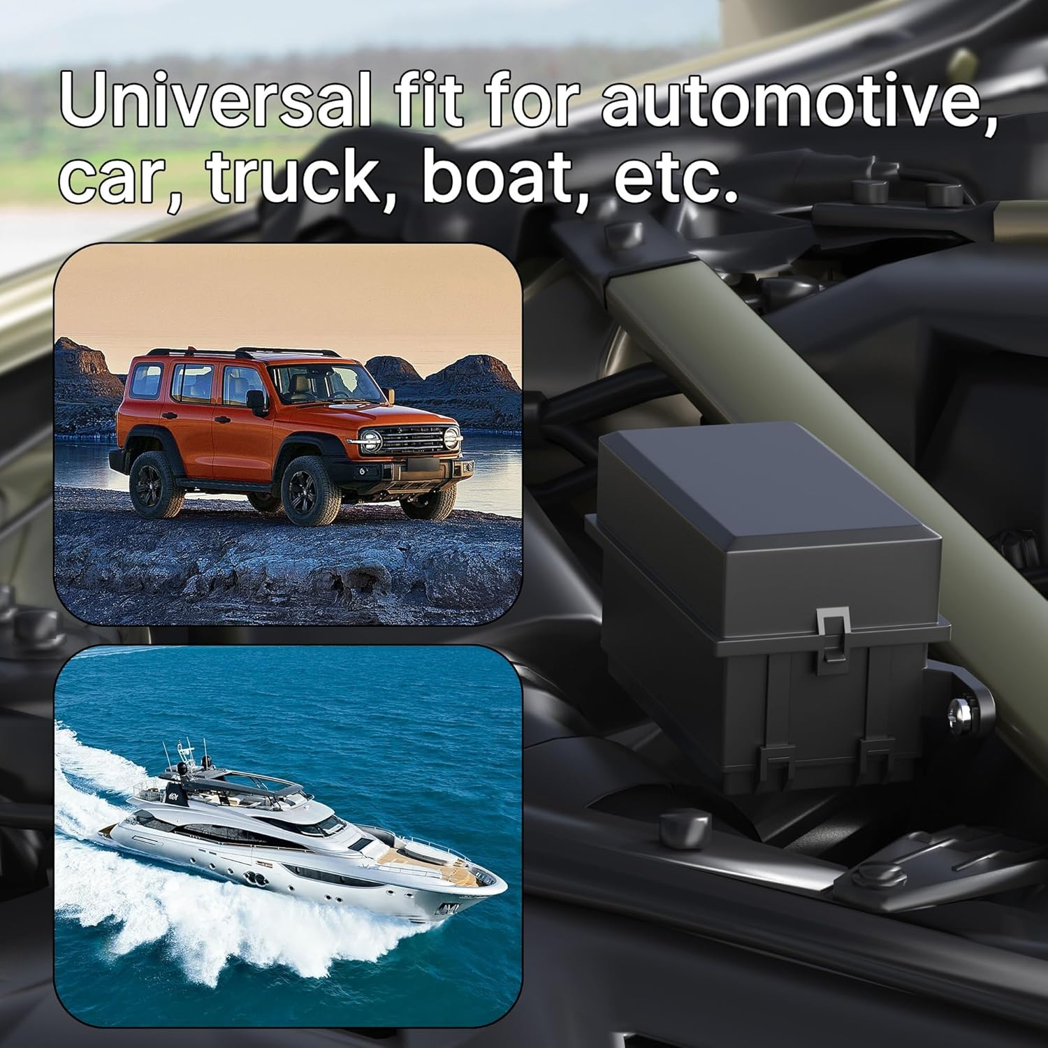 12V Waterproof Relay Box 6 Way Fuse Box Pre-Wired 12 AWG 6 Slot ATC/ATO Fuse Block Universal Panel for Automotive Car Marine Boat image number 6