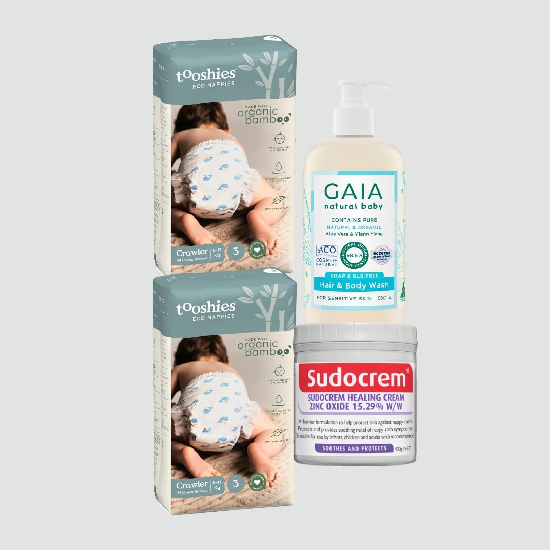 Tooshies Eco Nappies Size 3 Crawler 6-11Kg, 88 Count + Sudocrem Healing Cream 400G image number 5