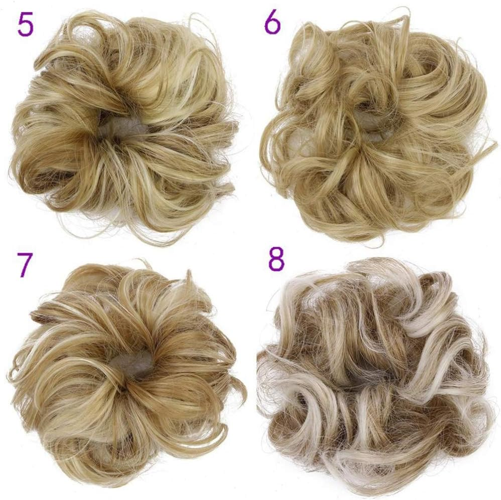 OSALADI Messy Hair Bun Hair Scrunchies Extension Donut Chignons Scrunchie Curly Wavy Hairpiece for Womens Hair (27H613) image number 2