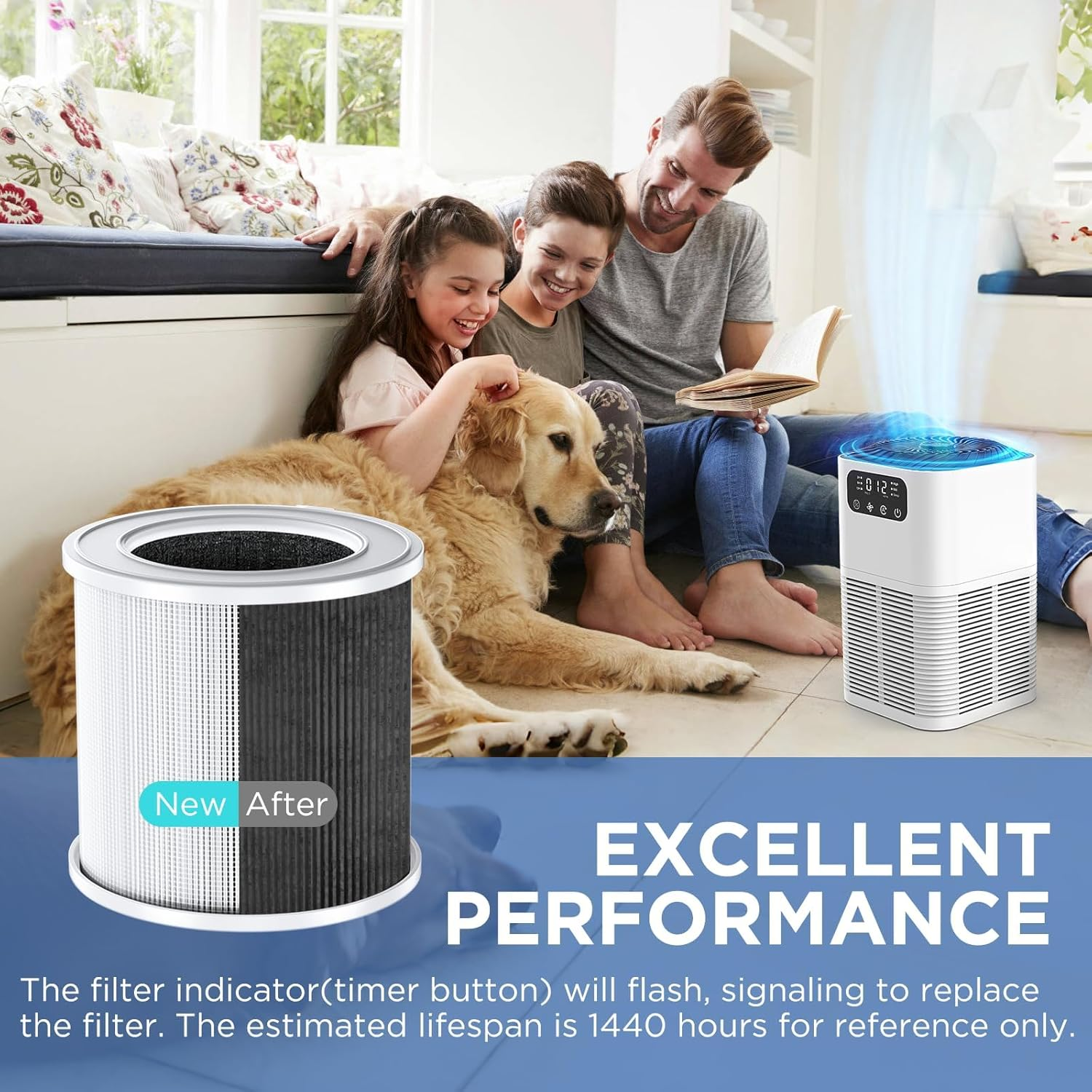 Air Purifier Filter Astraio-Ap003, H13 True HEPA Air Cleaner Filter, 1*Piece