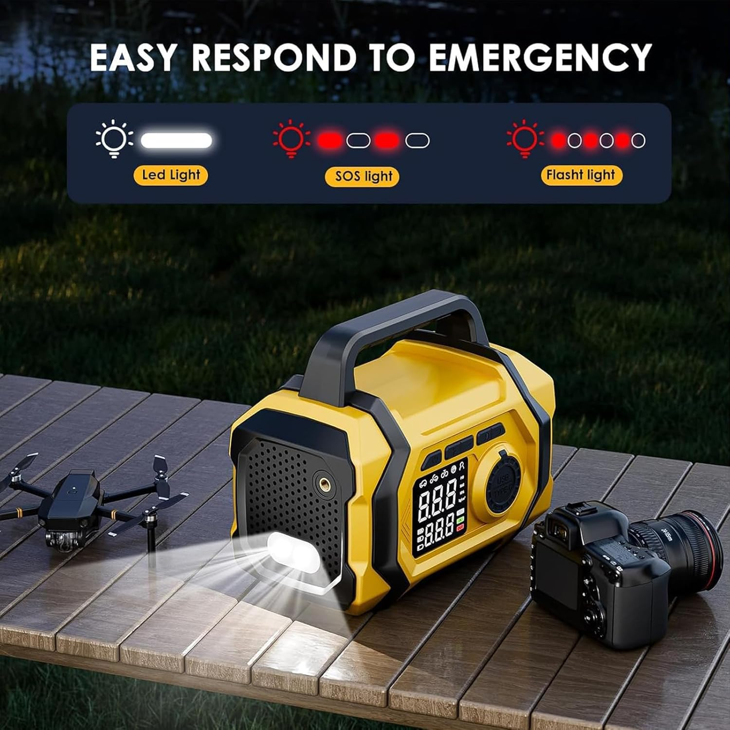 Tire Inflator Portable Air Compressor, 6X Fast 150PSI Air Pump for Car Tires, Cordless Car Motorcycle Balls Bike Pump, Tire Inflator Pressure Gauge, 12V Auto Shut-Off Tire Pump (Black) image number 1