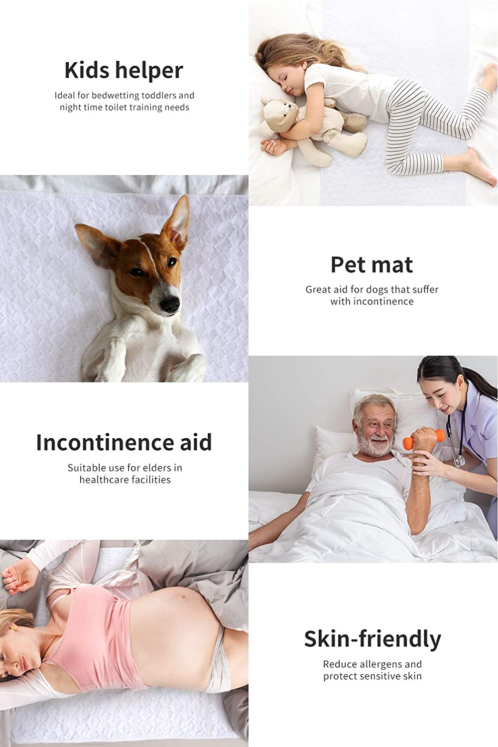 Dreamz Bed Pad Waterproof Protector Absorbent Incontinence Underpad Washable X2