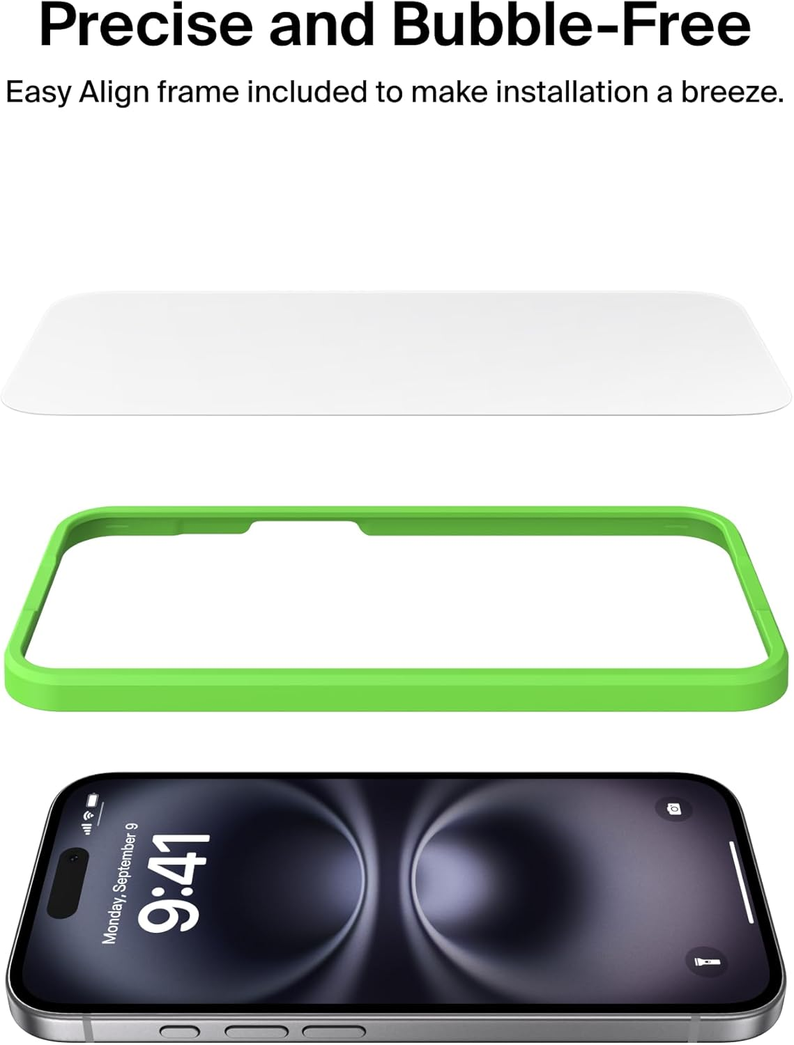 Belkin Screenforce Temperedglass Screen Protector for Iphone Air, Scratch-Resistant Impact Protection W/Included Easy Align Tray for Bubble Free Application, Recycled Glass - 2 Pack image number 1