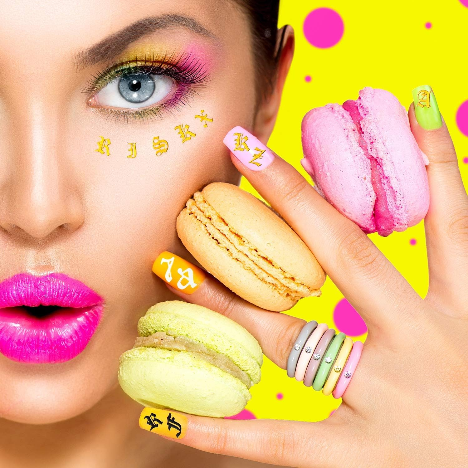 Maitys 24 Sheets Letters for Nails Old English Nail Stickers 3D Holographic Letter Self-Adhesive Gold Old English Alphabet Nail Decals for DIY Women(Classic Colors) image number 4