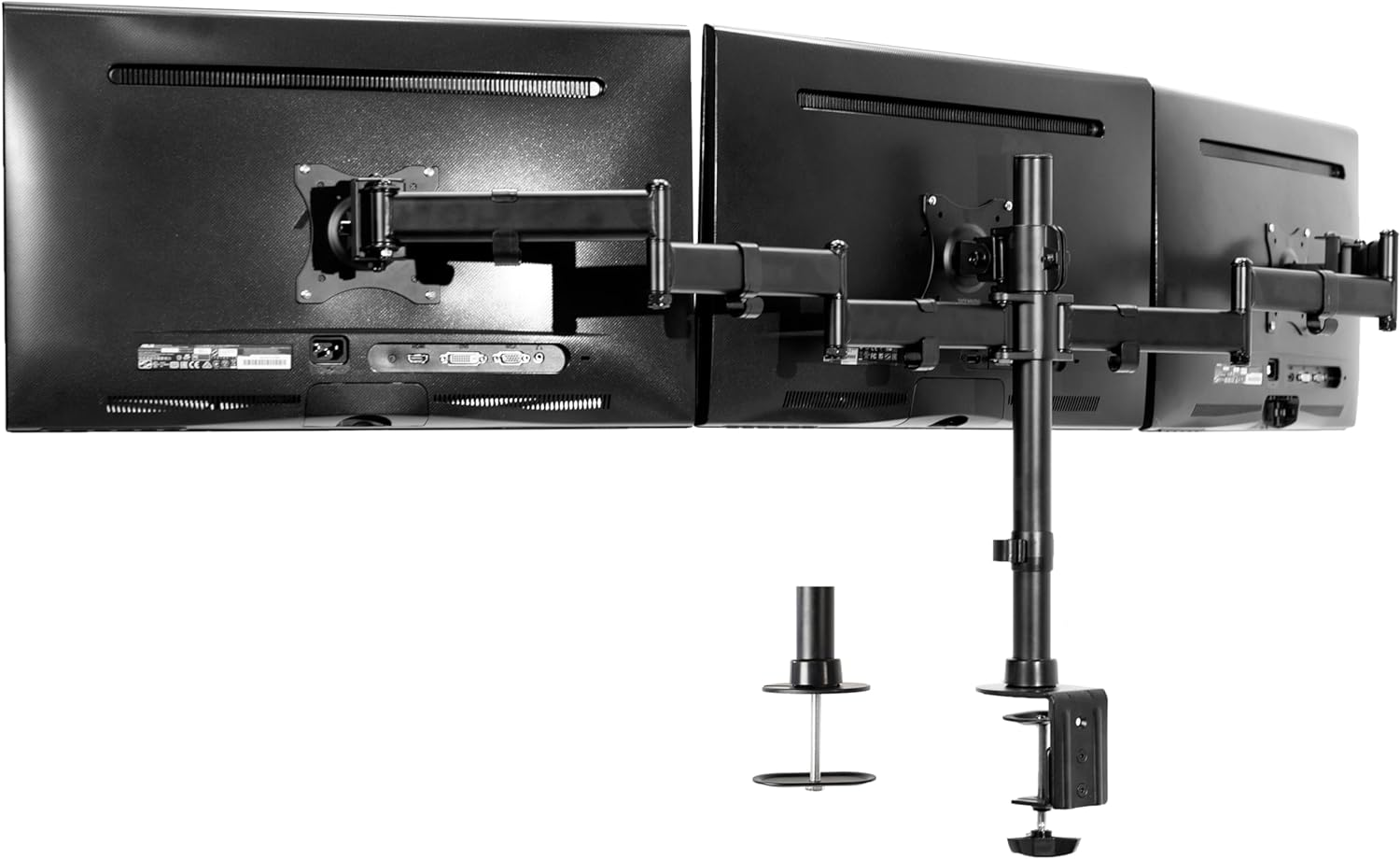 VIVO Triple Monitor Adjustable Mount, Articulating Stand for 3 LCD Screens up to 24 Inches (Stand-V003M) image number 2