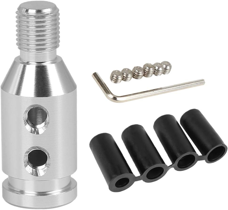 X AUTOHAUX M12X1.25 Silver Tone Gear Shift Knob Adapter Non Threaded Shifter for Automotive Count
