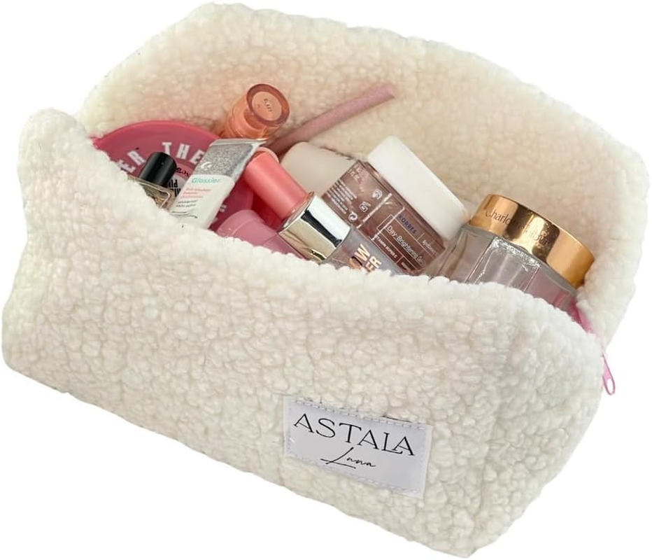Astala Luna Cloud Large Carry All Cosmetic Travel Bag Large White, Pink image number 4