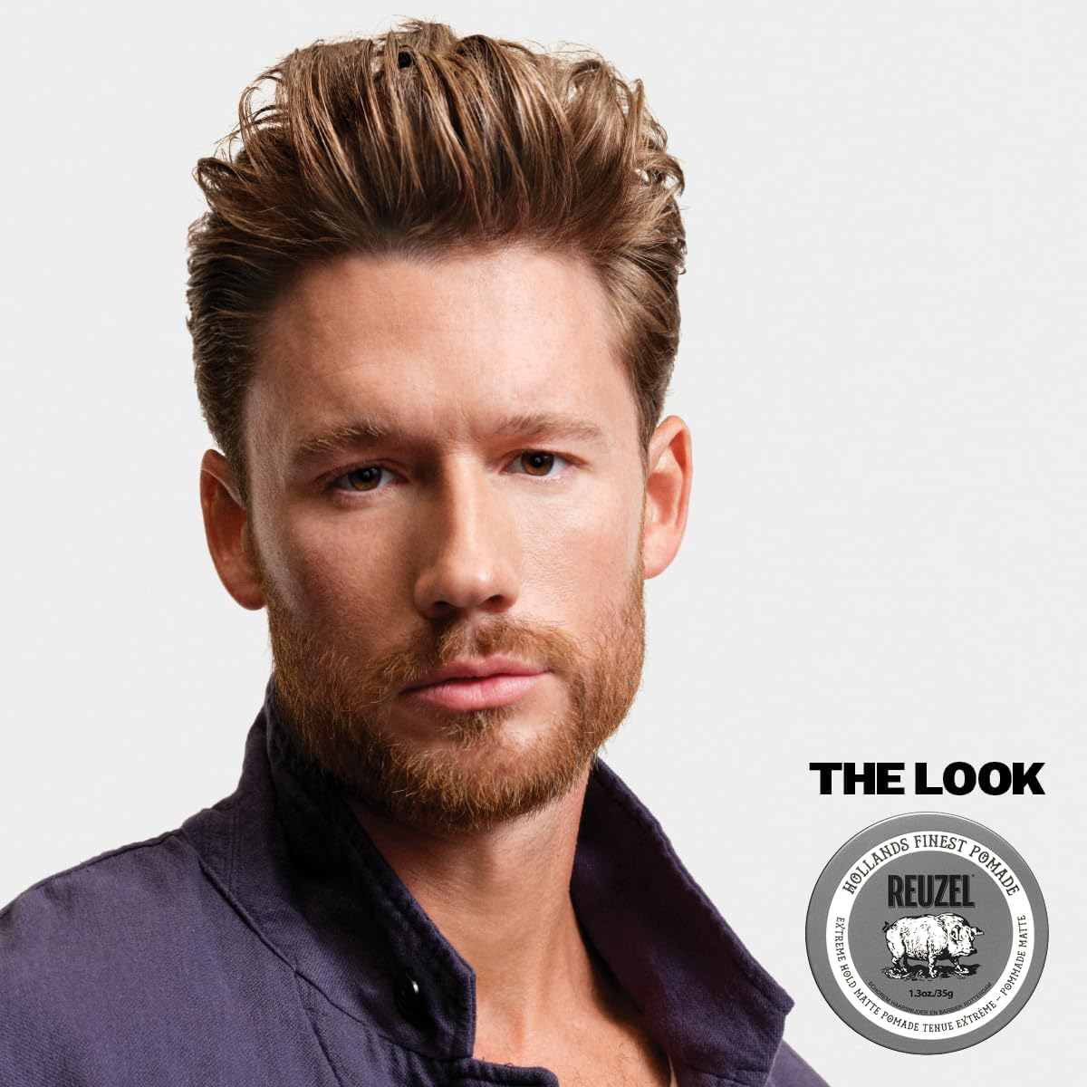 Reuzel Extreme Hold Matte Pomade, Strong Hold Matte Pomade for Men Low Shine Pomade 1.3Oz/35G image number 1