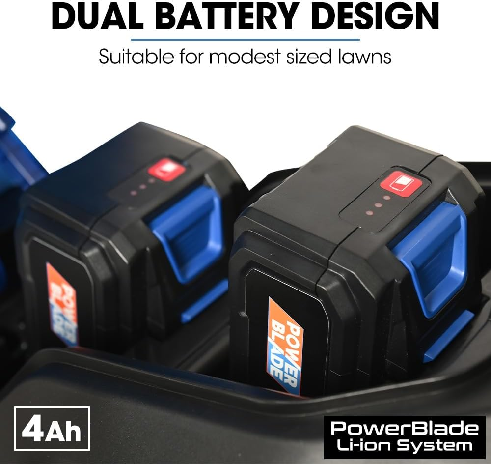 Powerblade 480CX 40V 17" Cordless Lawn Mower Kit, Fast Charger, 2 X 4Ah Batteries, 6 Stage Height, Brushless Electric, 430Mm Cutting Path image number 6