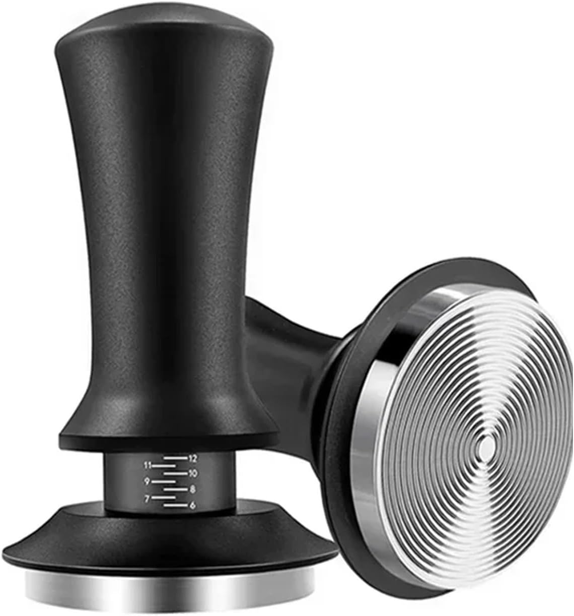 Coffee Tamper Spring Espresso Tamper 51Mm 53Mm 58Mm Coffee Tampers and Coffee Stirrer Stainless Steel Tampers Coffee Accessories(53Mm,Black-3Pcs)