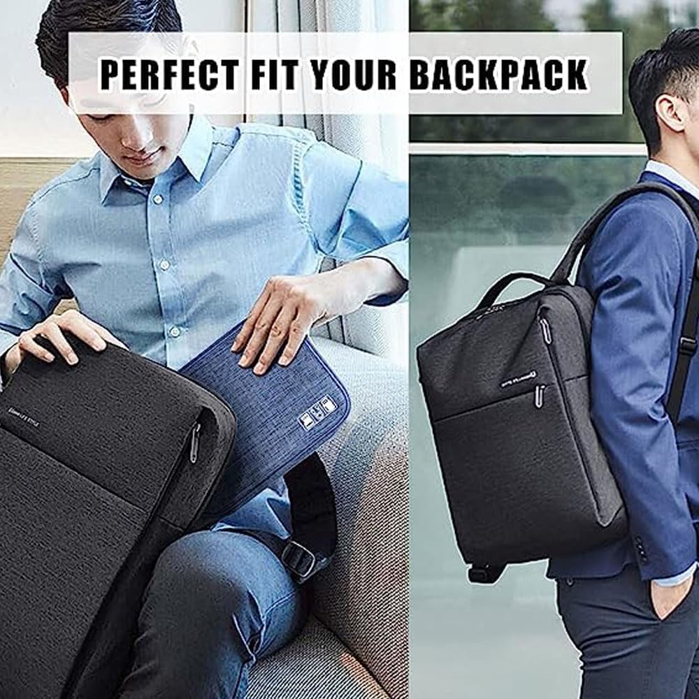 Travel Cable Organizer Bag, Electronic Accessories Organiser, Carry Case Portable Waterproof Double Layers, All-In-One Storage Bag for Cable, Cord, Charger, Phone, Earphone