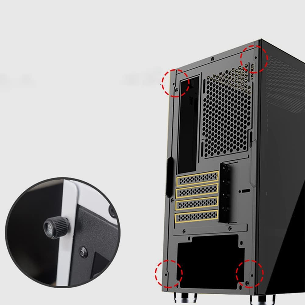 Jojofuny 100Pcs Computer Case Screws - 6-32 Thread M3.5 PC Case Screws for Desktop Computer, Black image number 6