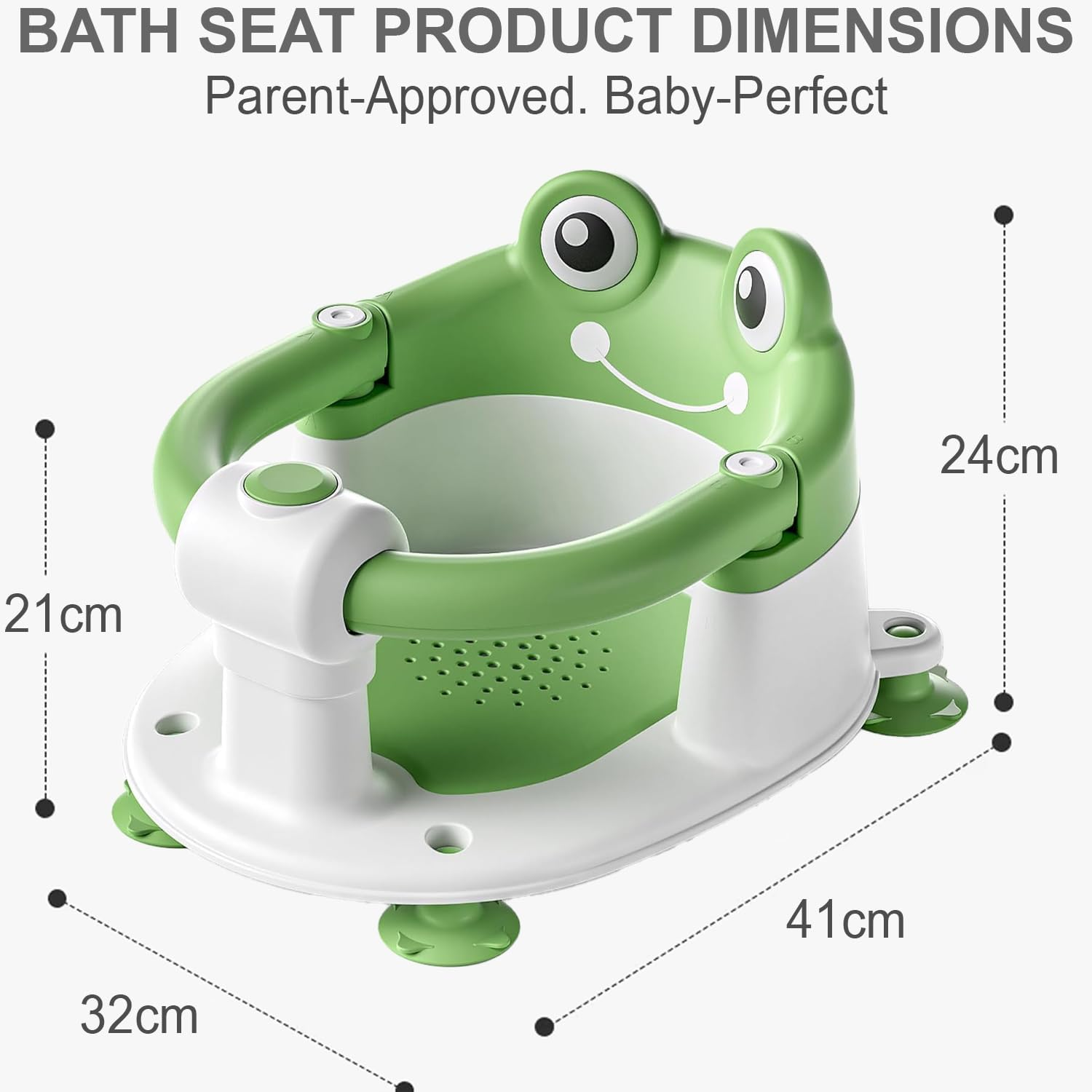 Baby Bath Seat for Babies 6 Months & Up, Non-Slip Toddler Bath Seats for Babies Sitting Up, Safe Infant & Newborn Bathtub Chair with 4 Suction Cups & Soft Cushion for Shower (Green) image number 6