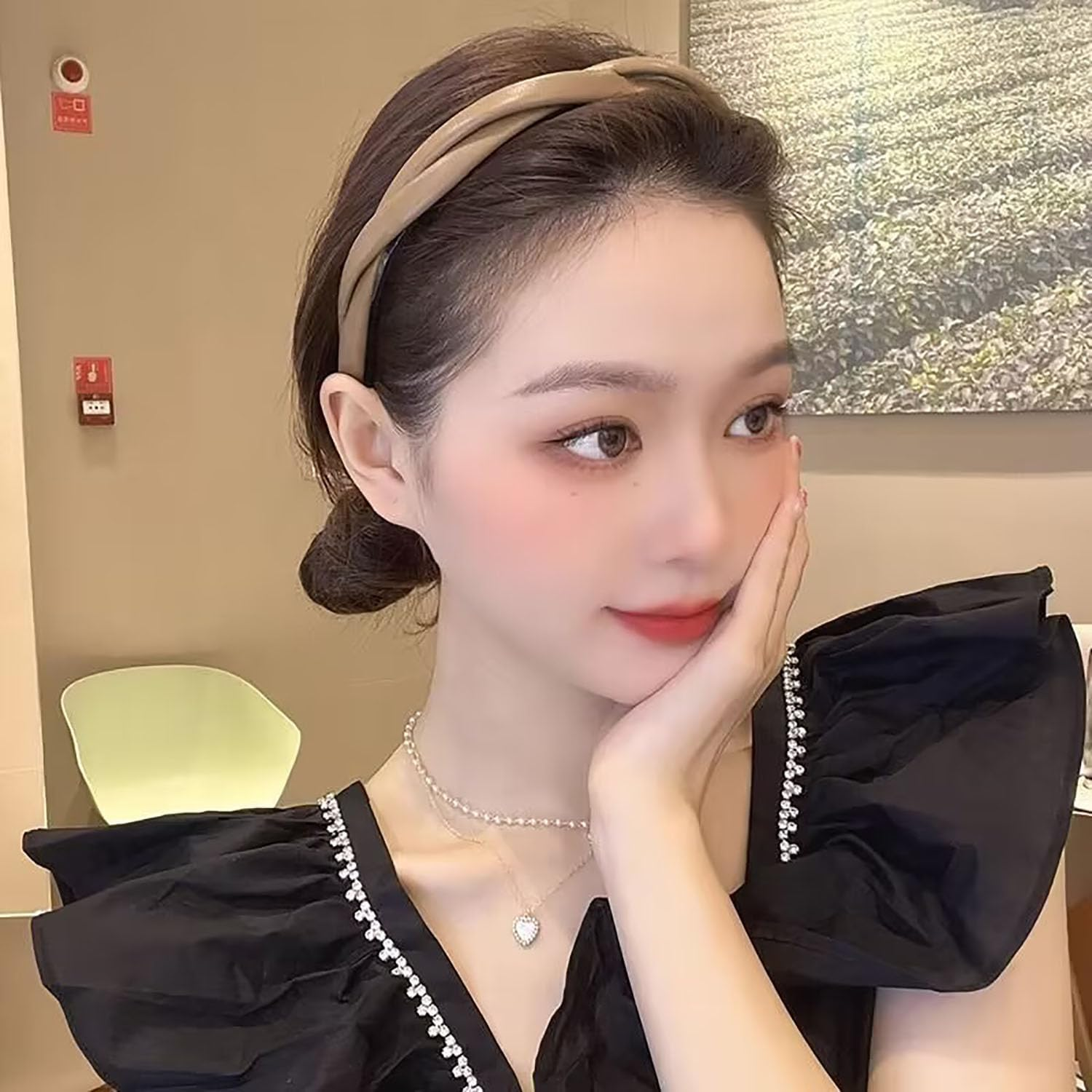 Leather Thin Headbands for Women 5 PCS, Knotted Headbands, Twisted Leather Headband with Teeth, Fashion Head Bands for Women'S Hair (5 Colors)