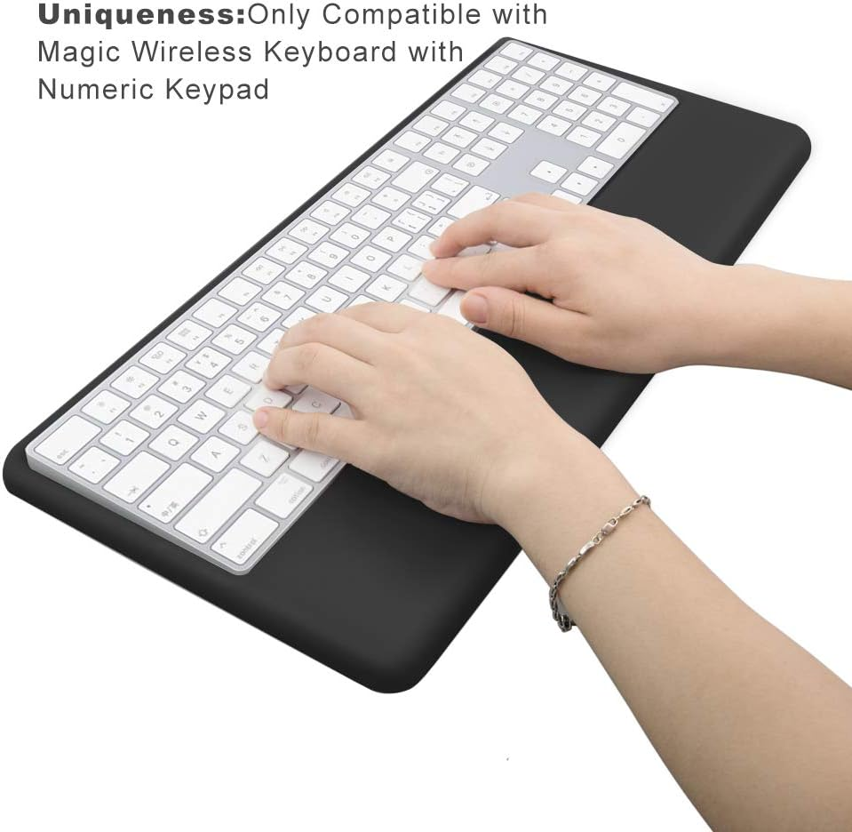 VAYDEER Magic Keyboard Wrist Rest Ergonomic Keyboard Stand Compatible with Wireless Magic Keyboard 2 with Numeric Keypad (Black Silicone) image number 4