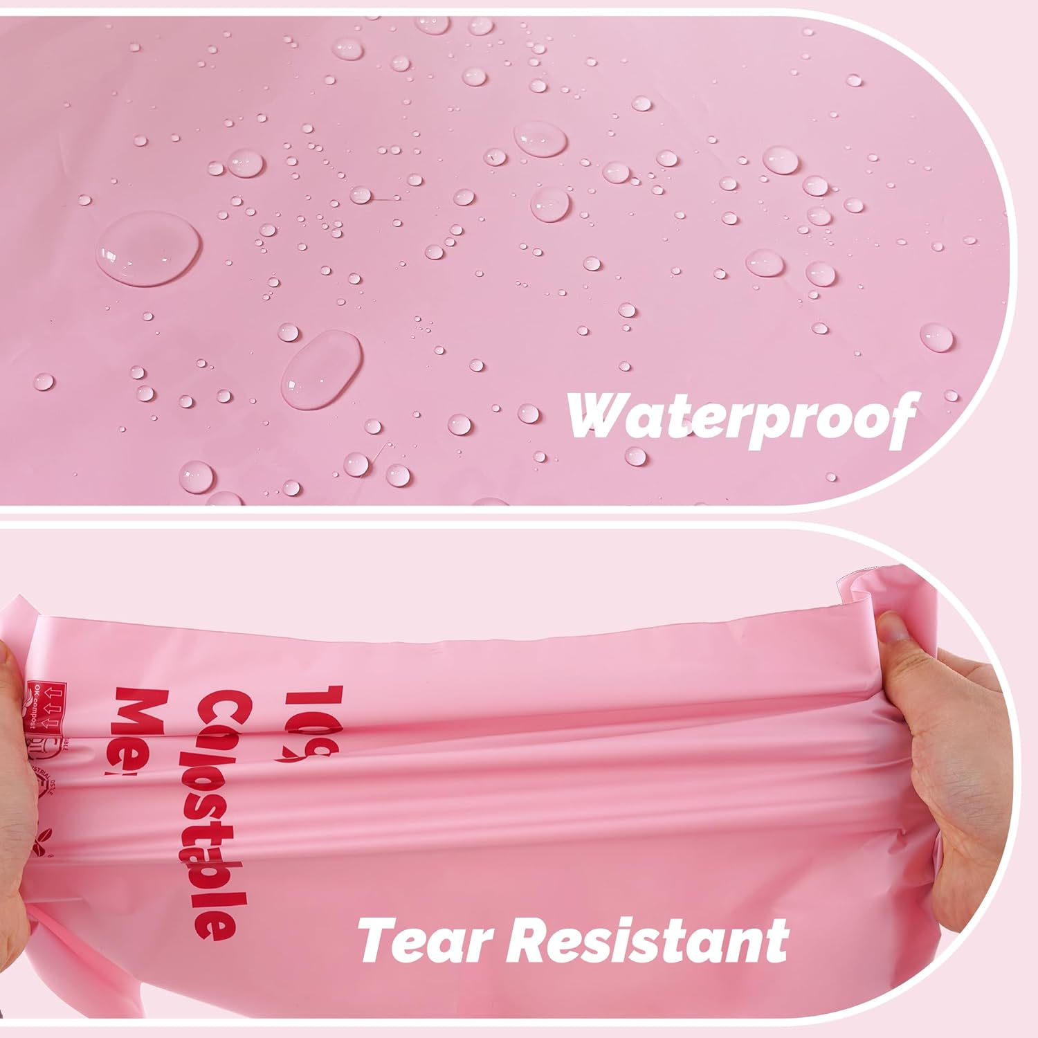 JENCENBIO Compostable Mailers Bags 15X28 Cm with Self-Sealing Strip Eco Friendly Shipping Bags Envelopes for Clothing Shoes Packaging 50 Pack Pink image number 5