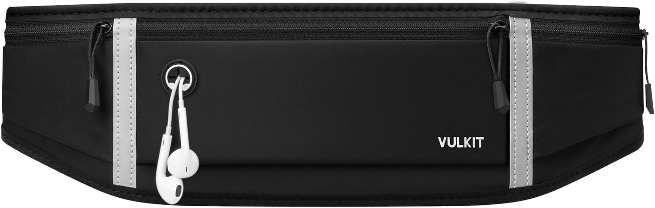 VULKIT Slim Running Belt for Women & Men, Cell Phone Holder for Running, Workout Fanny Pack, Running Bag, Money Belt, Runners Essentials Gear Accessories, Fits All Phones, Running Pouch for Men, Black