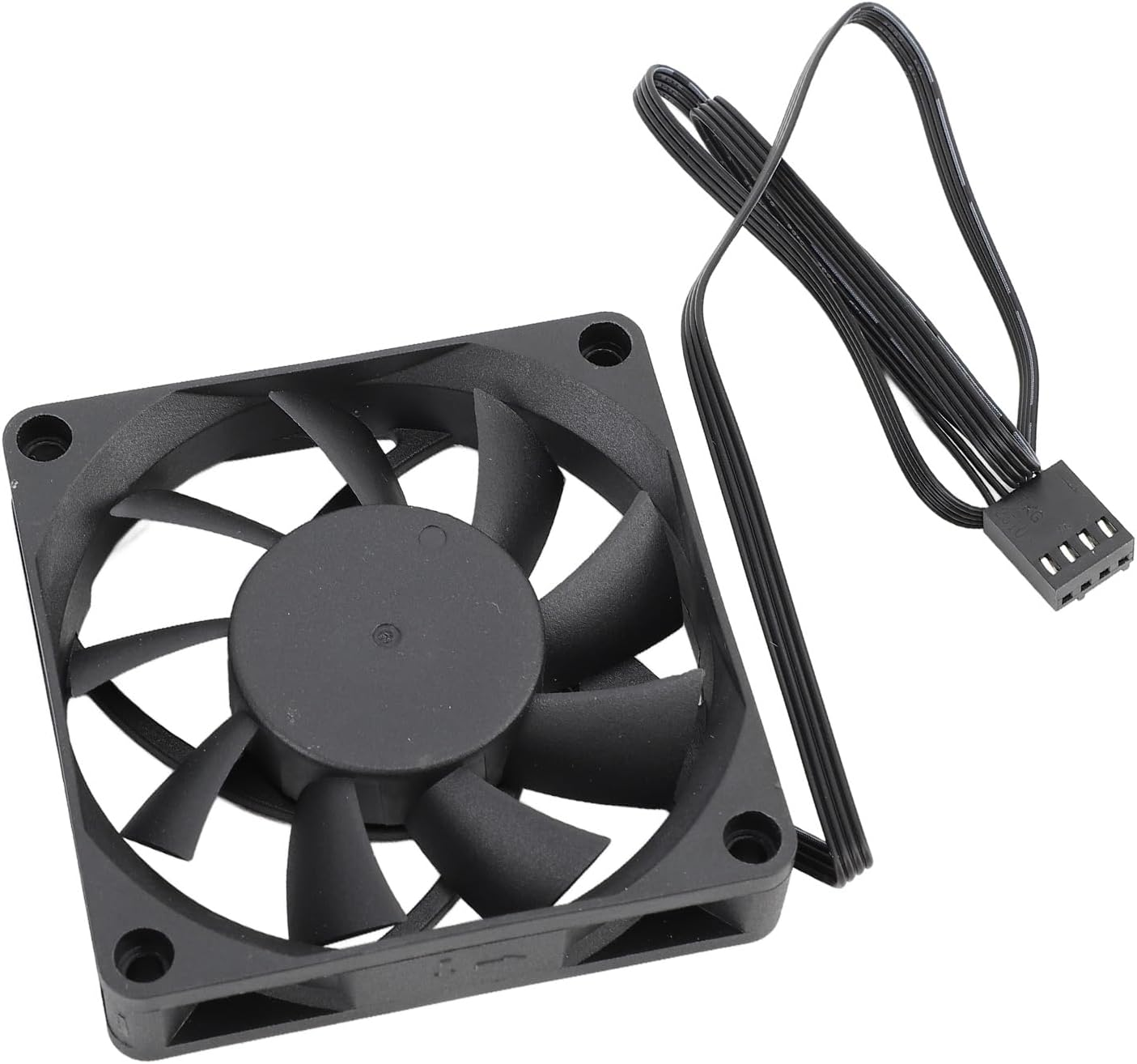 70Mm Case Fan with Dual Ball, Cooling Fan, High Performance Cooling Fan Speed up to 2500RPM 7 Blade, 4 Pin PWM Intelligent Temperature Control