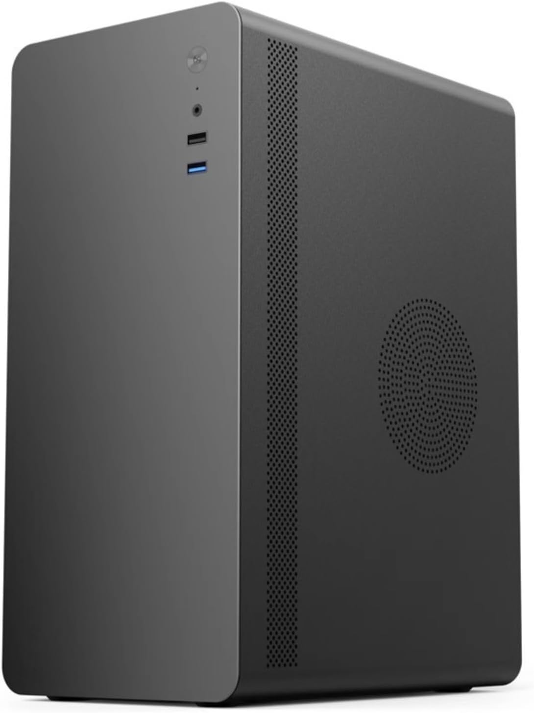 Full Black Steel Desktop Gaming PC Case, Tower Computer Chassis for MATX ITX Gaming Workstation image number 6