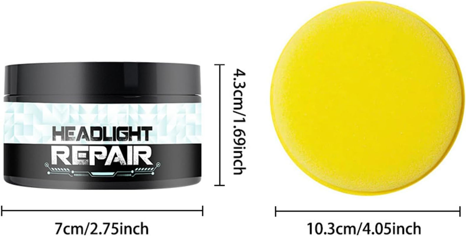 Headlight Restoration Kit - Car Headlight Repair Paste with Sponge,Deep Cleaning Automotive Polishing Yellow Remover for Vehicle Maintenance Night Driving Detailers Truck image number 6