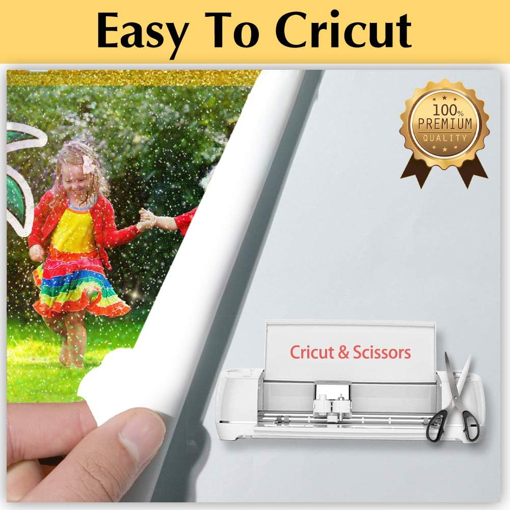 Transourdream Glitter 1.0 Iron on Heat Transfer Paper for T Shirts (10 Sheets, A4) Printable Heat Transfer Vinyl for Inkjet Printer Iron-On Transfers Paper for Light and Dark Fabric (AU-10-10)