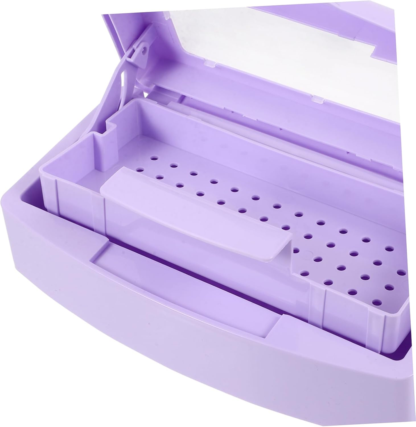 CALLARON Nail Tool Cleaning Tray Durable Manicure Tool Sterilizer Box for Professional Home Use for Eyelash Tweezers and Salon Tools Leak Storage Organizer image number 1