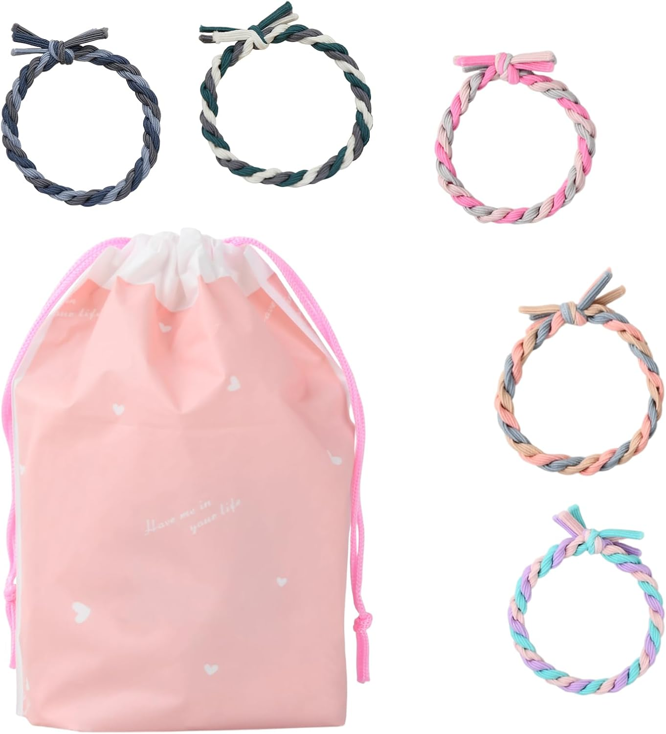 Zimoer Pack of 25 Women'S Hair Bobbles - Extra Thick Braided Scrunchies for Braids and Ponytails (5.5 Cm, Colourful) - High-Quality Nylon Hair Bobbles with Double Colour Design