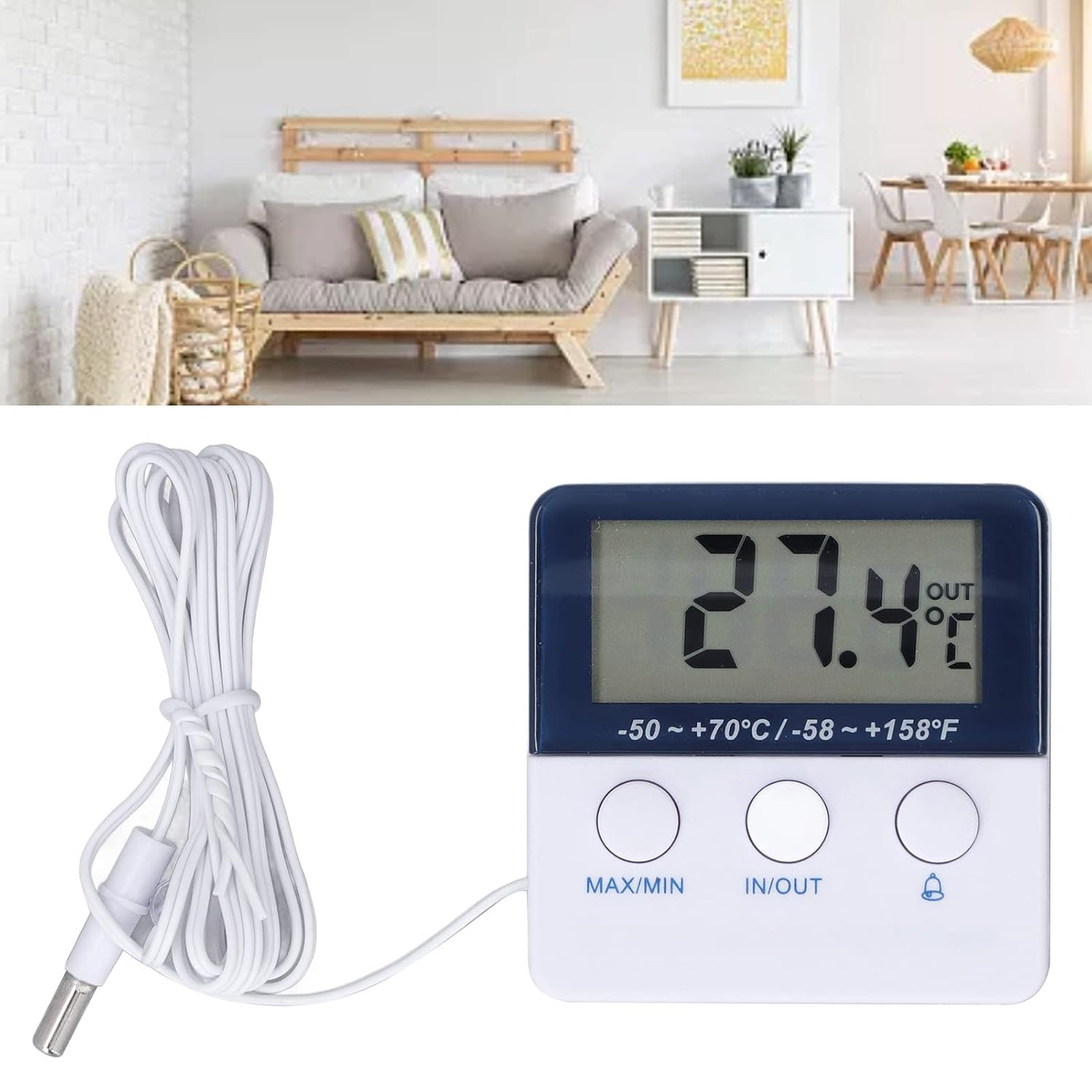 2 in 1 Thermometer Hygrometer High Accuracy Temperature Alarm ABS image number 6