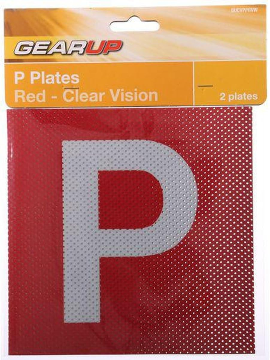 Gearup Clear Vision Probationary Plate Set Red GUCVPPRVW