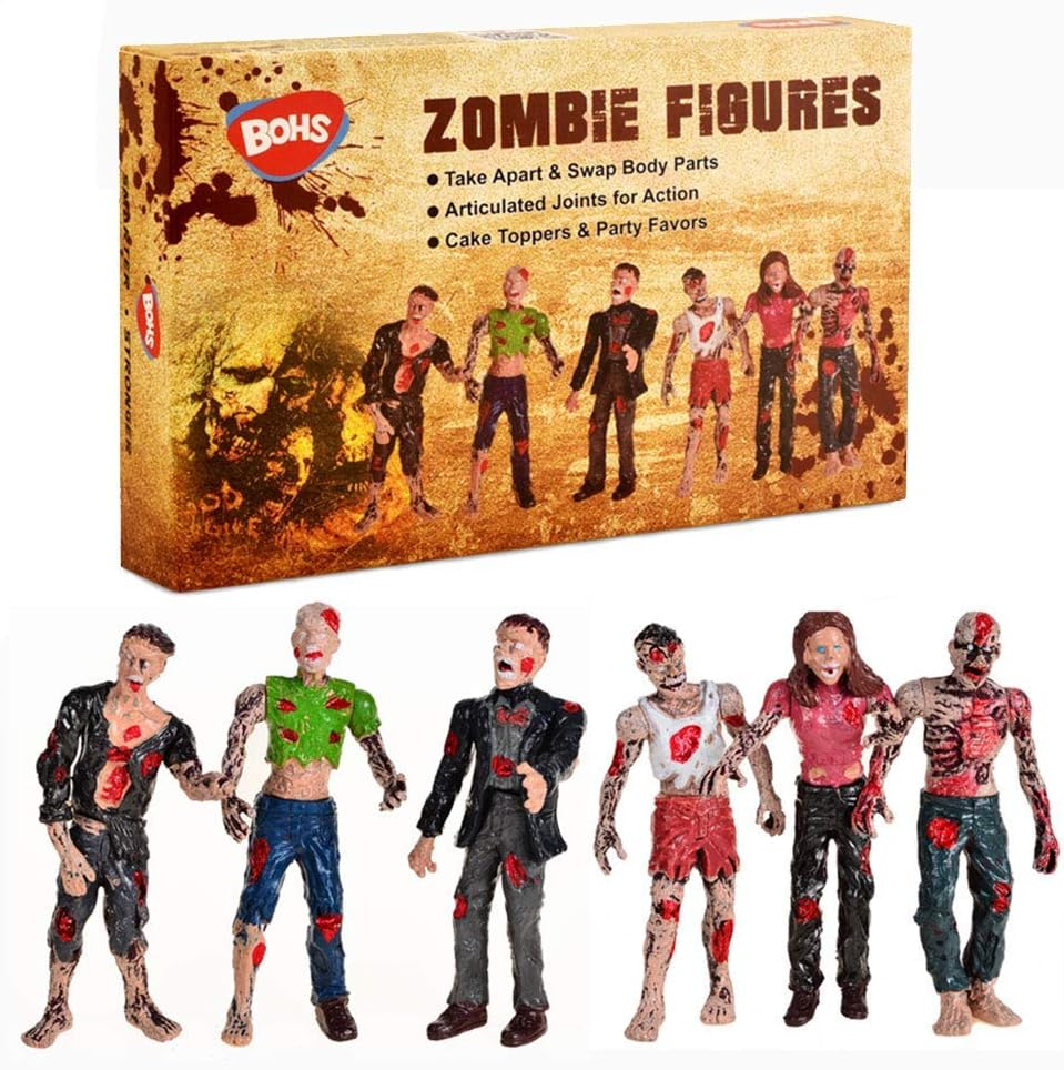BOHS Zombie Action Figures Gift Package - Scary Toys for Boys and Girls - 4 Inches - Pack of 6 image number 6