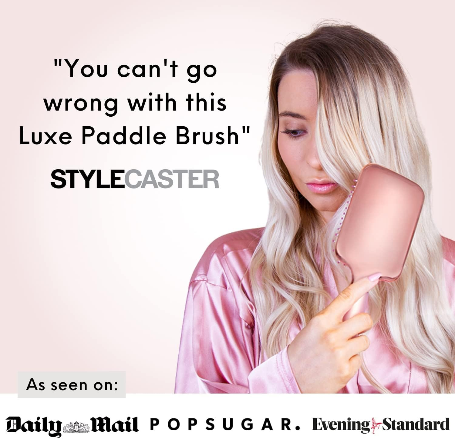 Lily England Paddle Brush Best for Detangling Straightening Hair and Blowdrying Rose Gold Hairbrush image number 4
