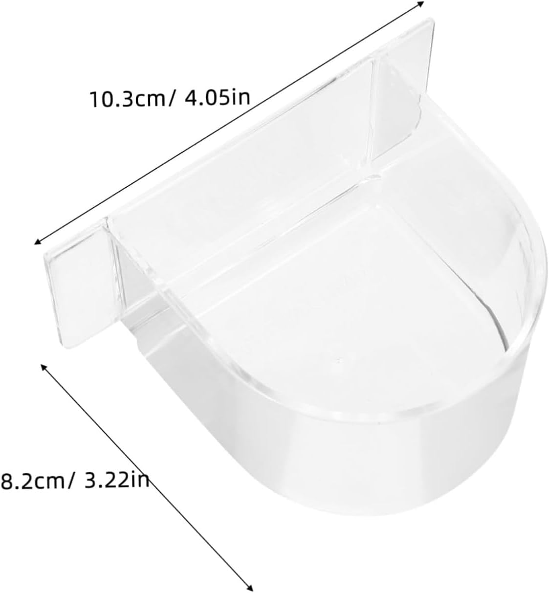 Limcryspp 2 Semi-Circular Bird Food Bowls, Large-Capacity Plastic Birdcage Food Boxes, Suitable for Pet Birds Such as Parrots, Phoenixes, and Couple Parrots image number 4