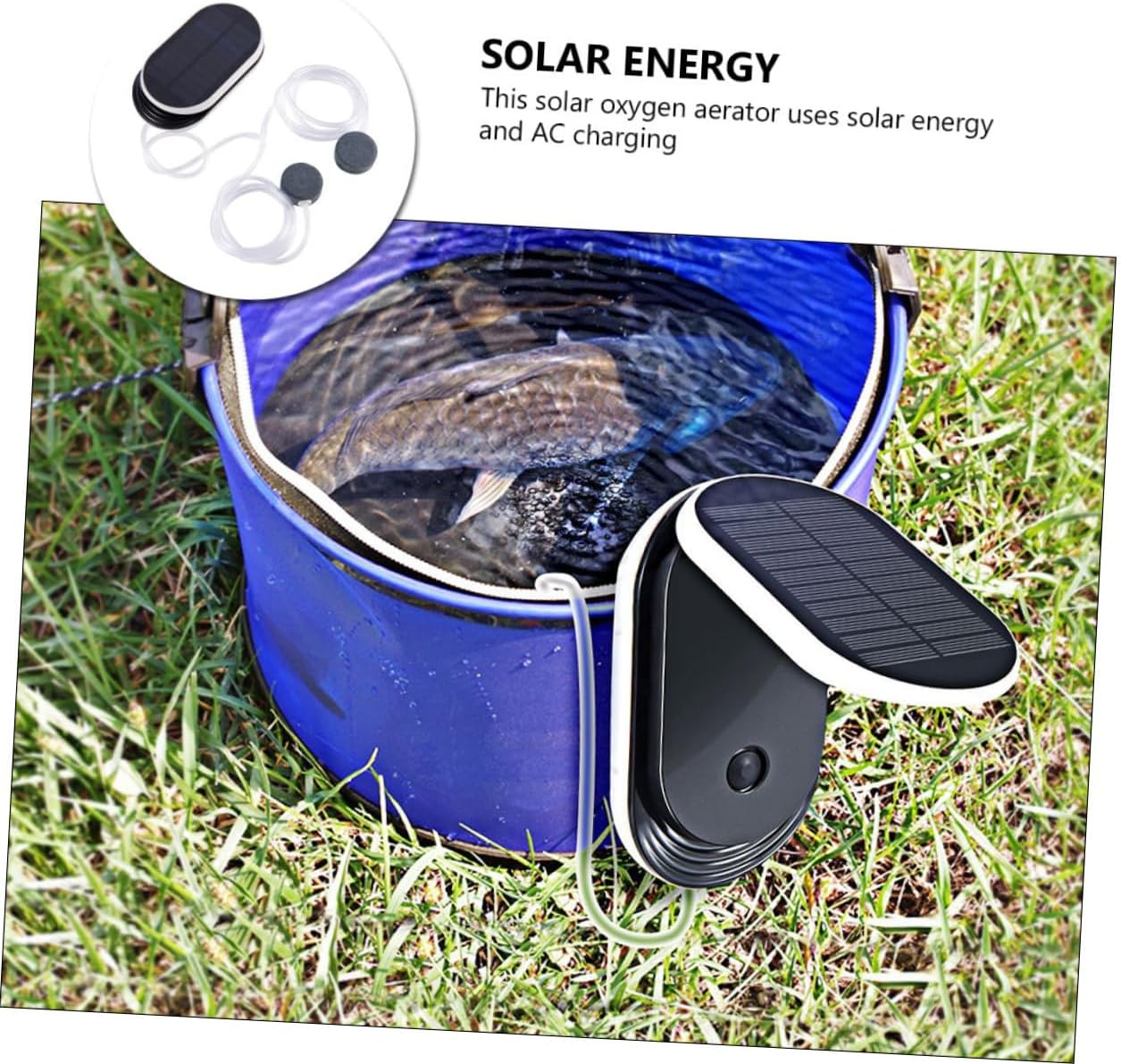 COHEALI Solar Oxygen Aerator with Pure Copper Core Built Lithium Battery Low Noise Large Air Volume Pump for Outdoor Ponds and Gardens Sun Powered Oxygenation Tool with Overcharge