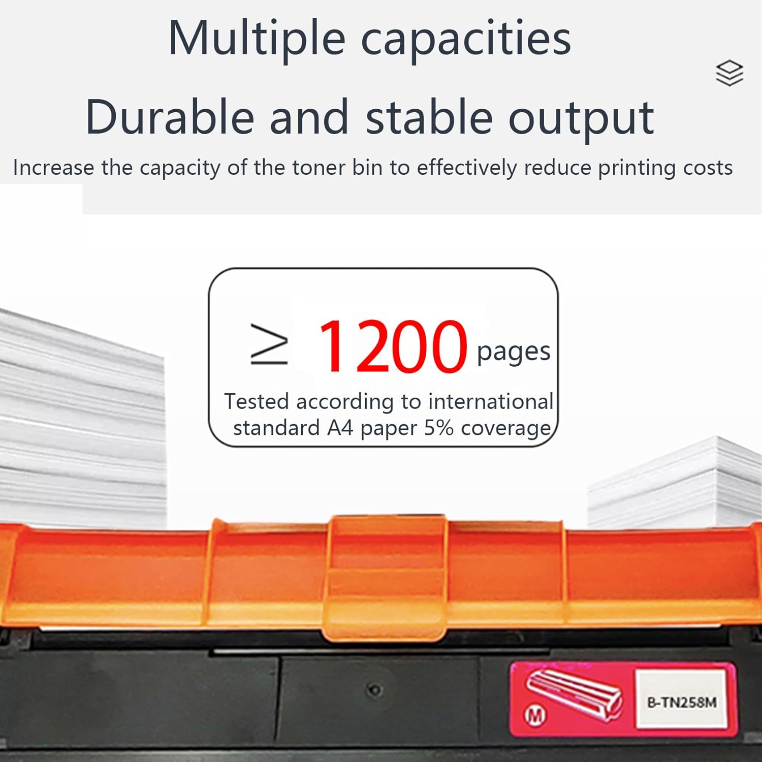 JOJOBE Planet TN-258M Compatible Toner Cartridge with Brother MFC-L8390CDW L3755CDW L3760CDW L8240CDW HL-L3280CDW L3240CDW DCP-L3520CDW L3560CDW , 1200 Pages per Cartridge Magenta image number 1