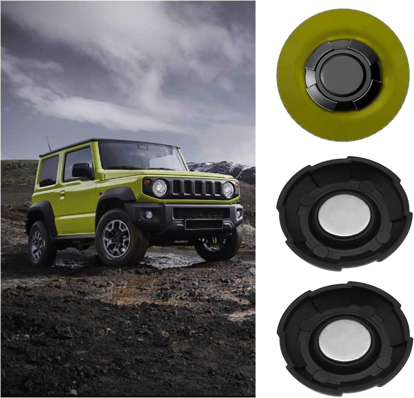 SING F LTD 2PCS Car Door Lock Trim Cover Dust-Proof Anti-Rust Keyhole Decoration Cap Compatible with Jimny JB64 JB74 Auto Replacement Accessories Black image number 3