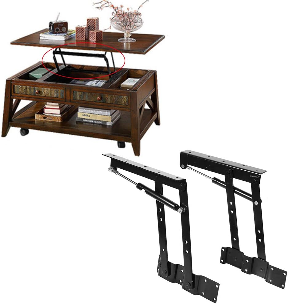 Adjustable 2PCS Folding Table Heavy Duty Household Table Lifting Frame, Lift up Hydraulic Hinge, Mechanism Hardware for Home Coffee Table Furniture Lifting Tool