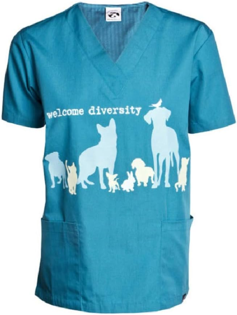 Dog Is Good Welcome Diversity Unisex Scrub Top - Great Dog Lovers