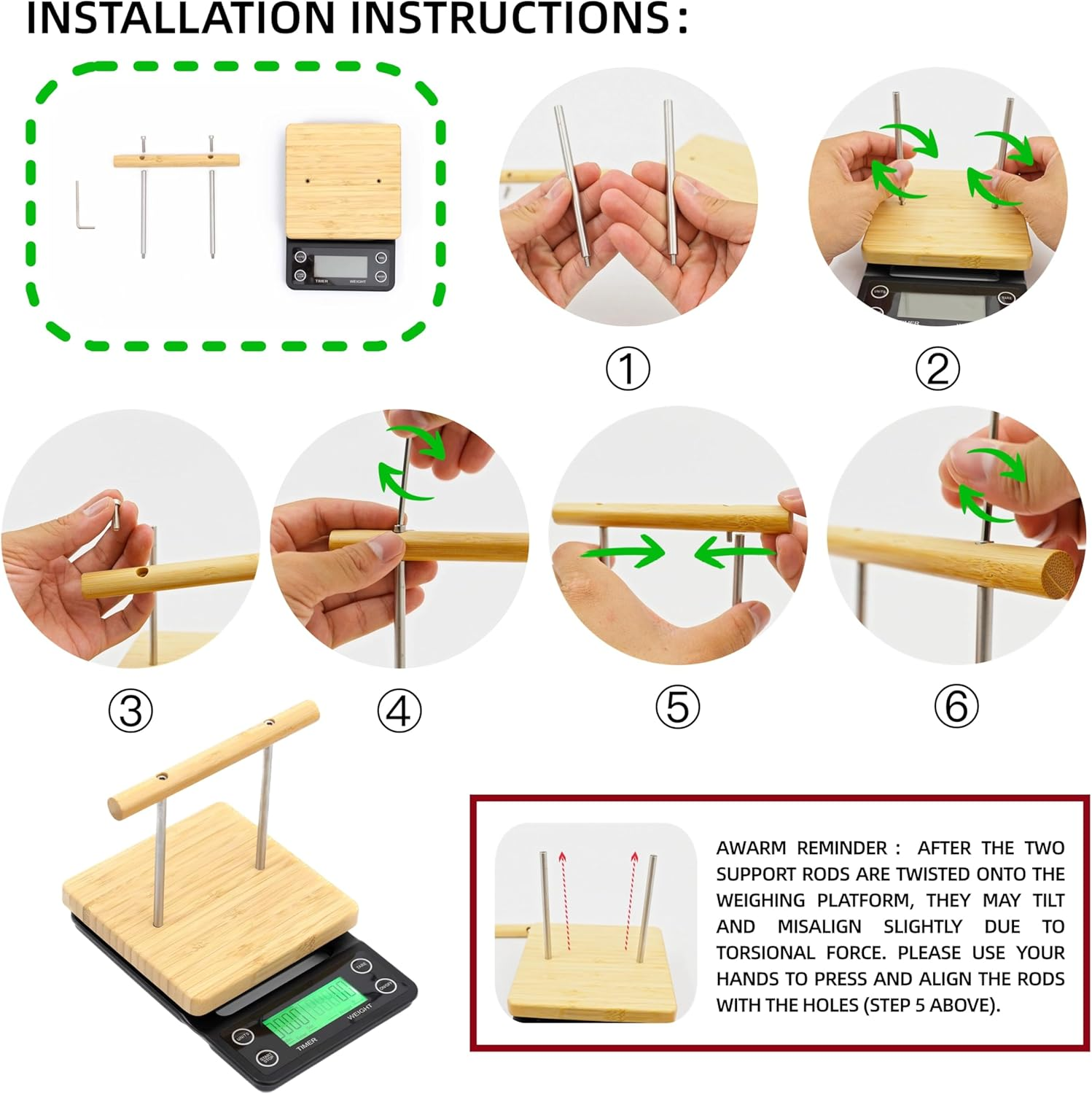 NEOUZA Perch-Mounted Bird Scale, Parrot Training Weight Scale with Perch, Suitable for Society Finches, Canaries, Budgerigars, Cockatiels, African Greys, Pigeons image number 1