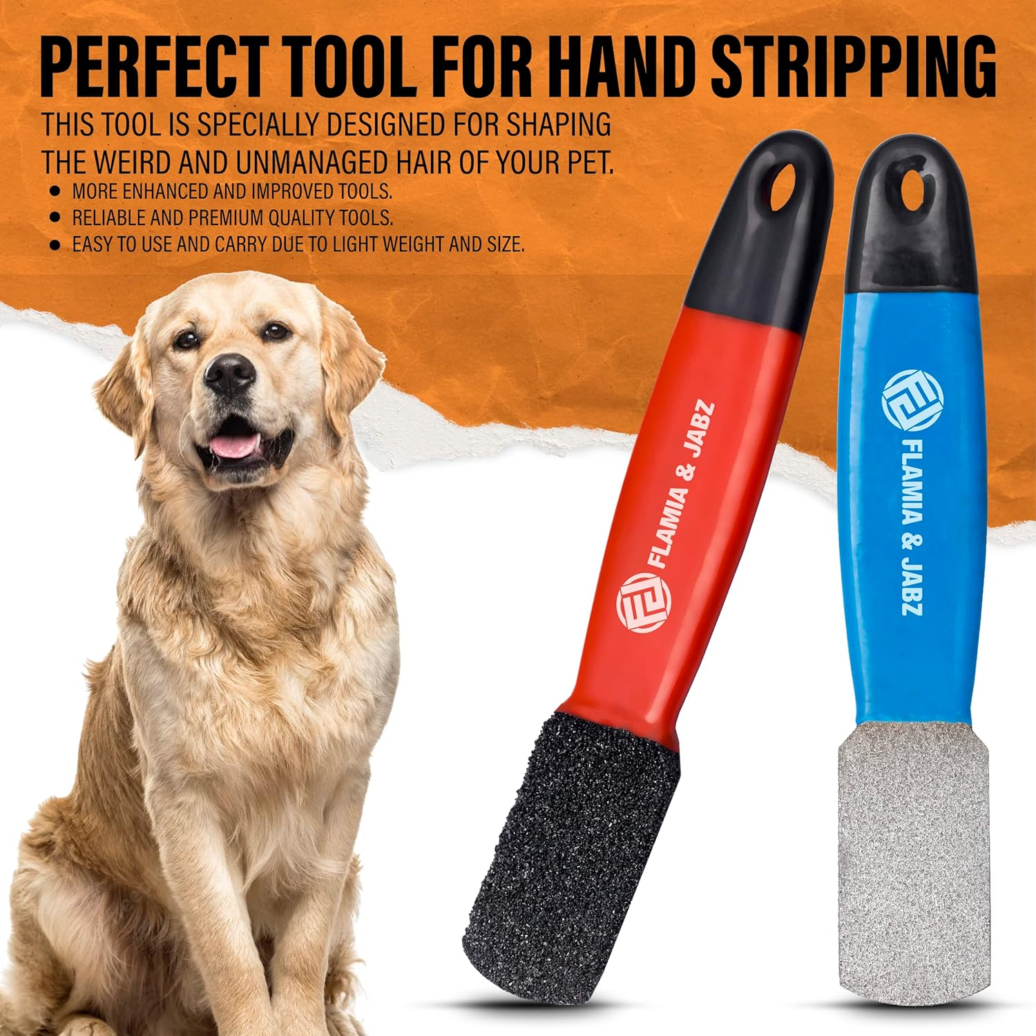 Stripping Metal Stone Diamond Edged for Dogs, Cats & Pets with Plastic Grip (2 Piece Pack of Coarse & Fine)