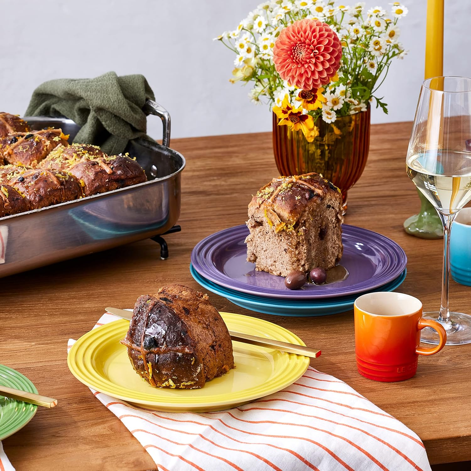 Le Creuset Stoneware Set of 6 Side Plates, 22 Cm, Rainbow, 79285228359006