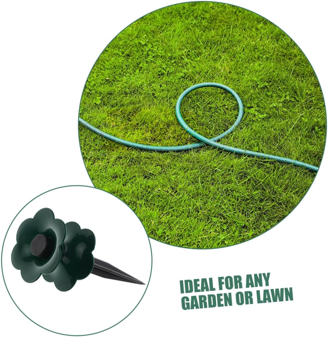 Sosoport 6Pcs Garden Hose Guide Spikes Outdoor Hose Holder Stand with Solid Plastic Stakes for Lawn Irrigation Suitable for Patio and Yard Gardening